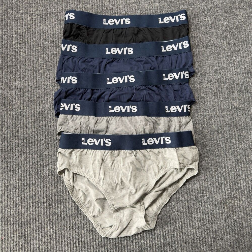 Levi's Men Small (28-30) 5 Pair Pack Low-Rise Premium Cotton Brief Underwear